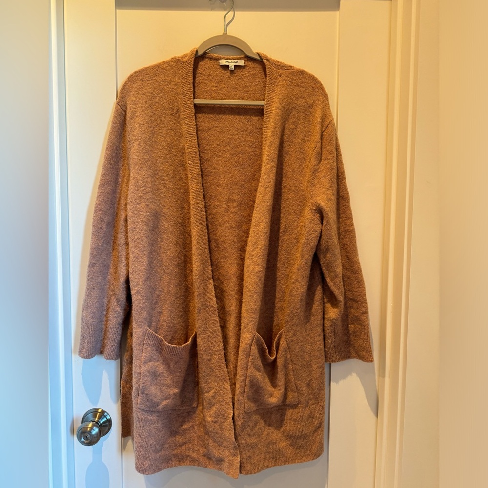 Madewell Mauve Pink Wool Cardigan